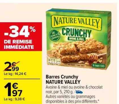barres crunchy nature valley