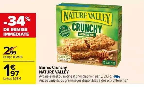 barres crunchy nature valley