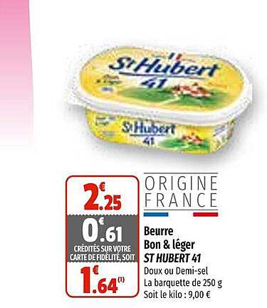 beurre bon & léger st hubert 41