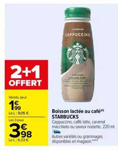 boisson lactée au café starbucks