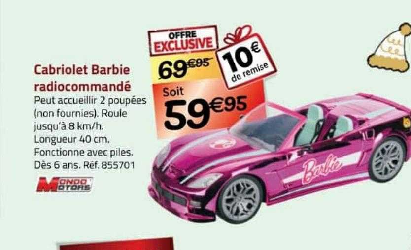 cabriolet barbie radiocommandé mondo motors