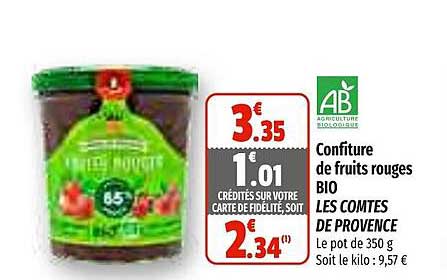 confiture de fruits rouges bio les comtés de provence
