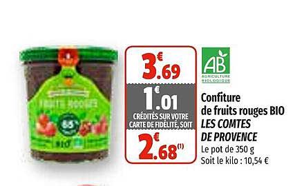 confiture de fruits rouges bio les comtés de provence