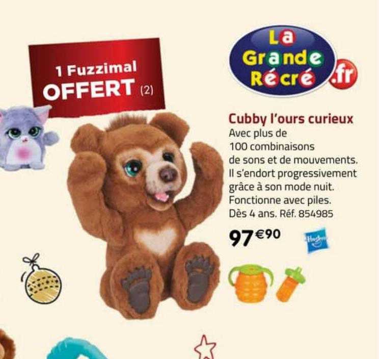 cubby l'ours curieux hasbro