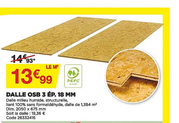 dalle osb 3 ép. 18 cm