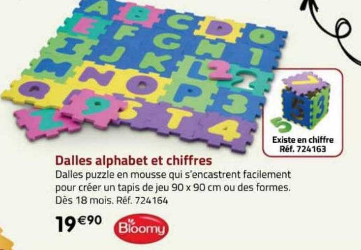 dalles alphabet et chiffres bloomy