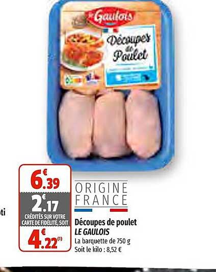 découpes de poulet le gaulois