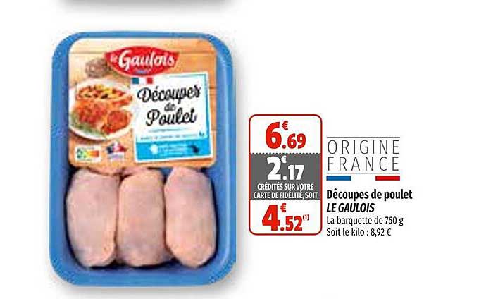 découpes de poulet le gaulois