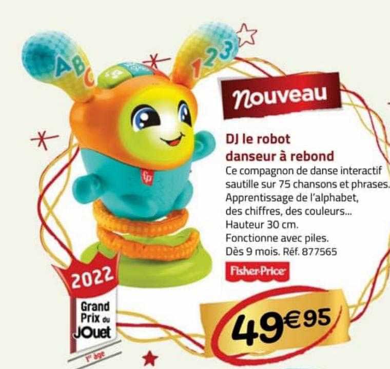 dj le robot danseur à rebond fisher-price