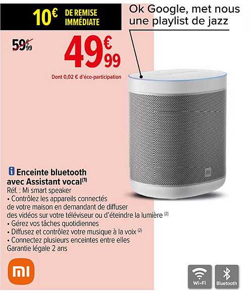 enceinte bluetooth avec assistant vocal mi