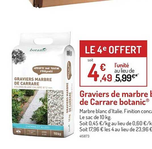 graviers de marbre blanc de carrare botanic