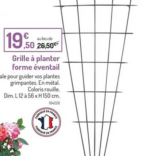 grille à planter forme éventail
