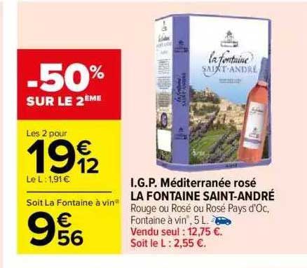 i.g.p. méditerranée rosé la fontaine saint-andré