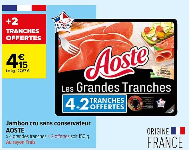 jambon cru sans conservateur aoste
