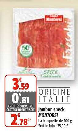 Jambon Speck Montorsi