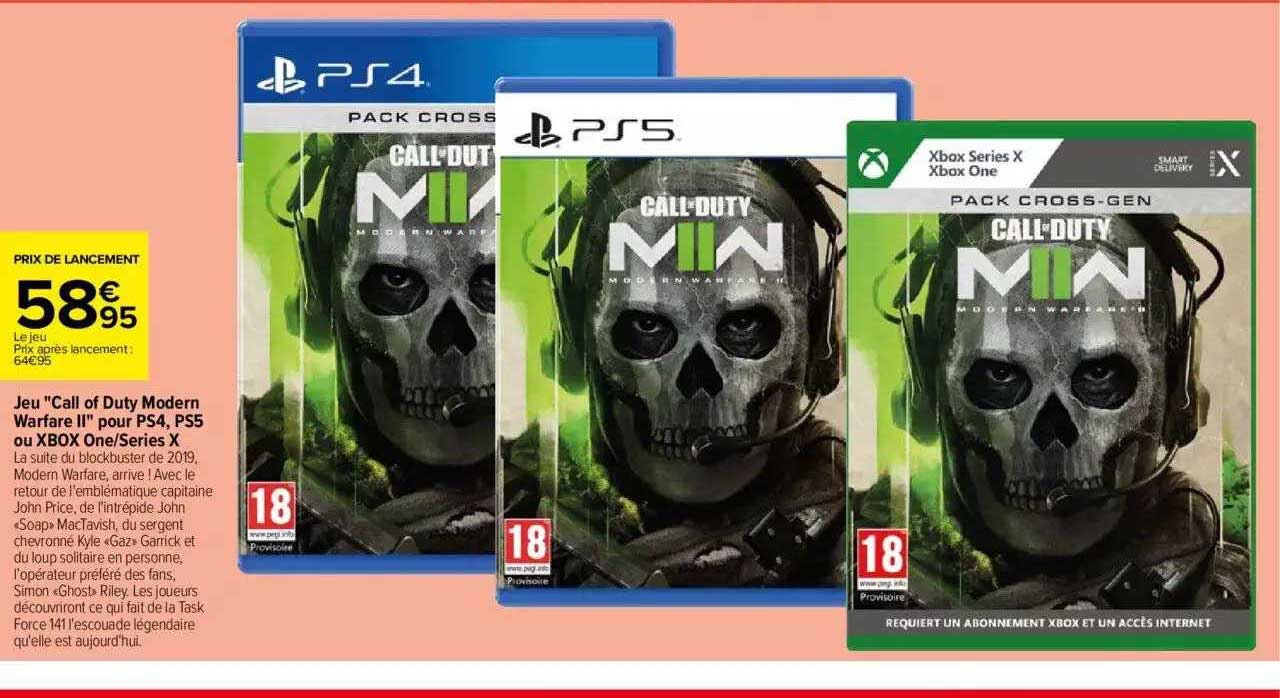 jeu "call of duty modern warfare II" pour ps4, ps5 ou xbox one-series x