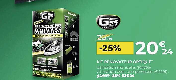 kit rénovateur optique gs27