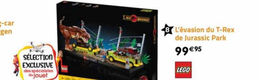 l'évasion du t-rex de jurassic park lego