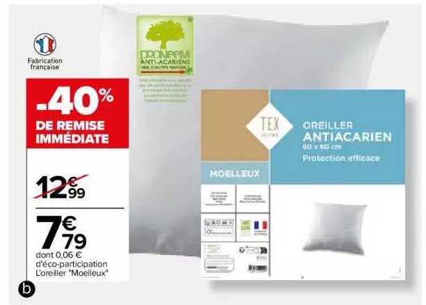 l'oreiller "moelleux" tex home