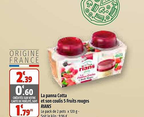 La Panna Cotta Et Son Coulis 5 Fruits Rouges Rians