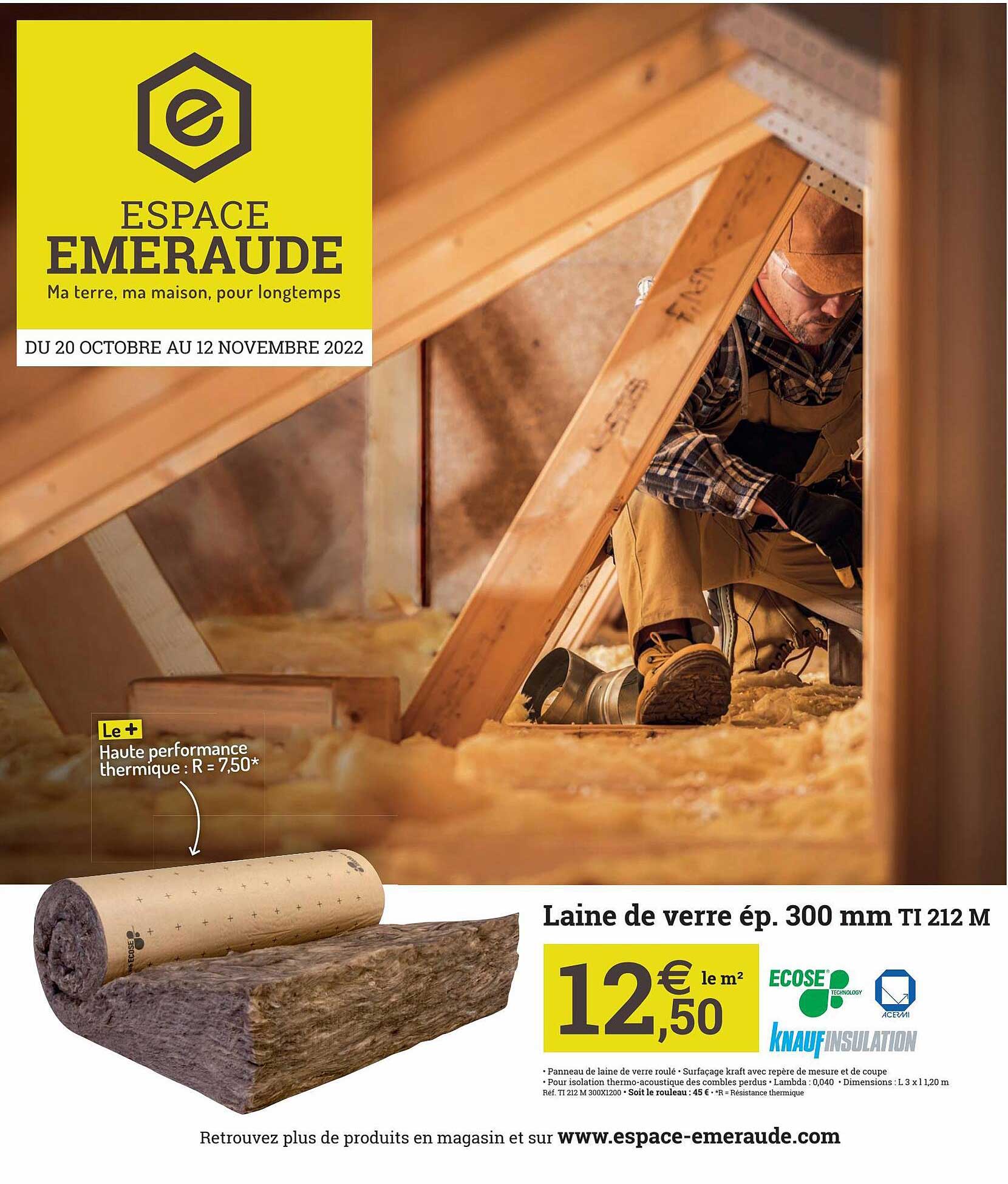 laine de verre ép. 300 mm