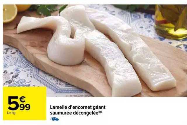 lamelle l'encornet géant saumurée décongelée
