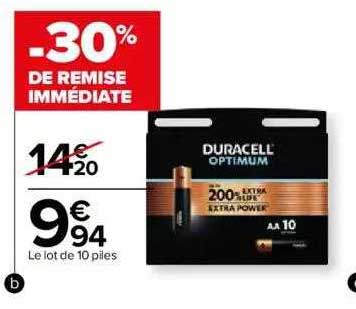 Le Lot De 10 Piles Duracell