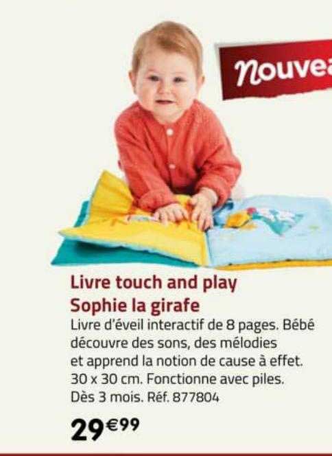 livre touch and play sophie la girafe