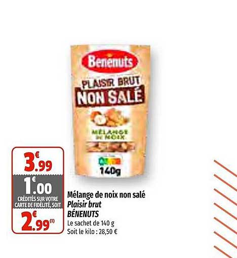 mélange de noix non salé plaisir brut bénenuts