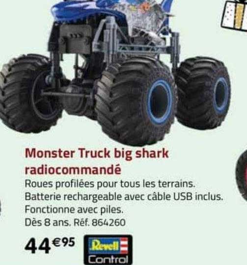monster truck big shark radiocommandé revell control