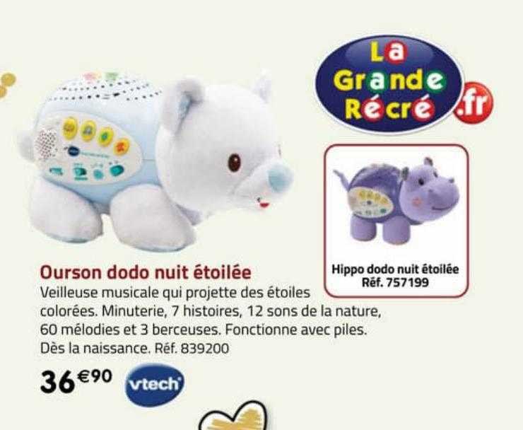 ourson dodo nuit étoilée vtech