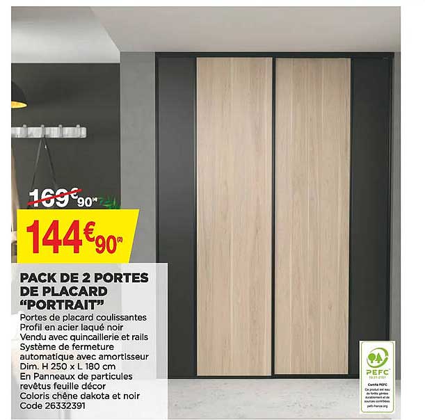 Pack De 2 Portes De Placard "portrait"