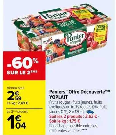 Paniers "offre Découverte" Yoplait