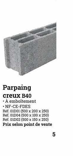 parpaing creux b40