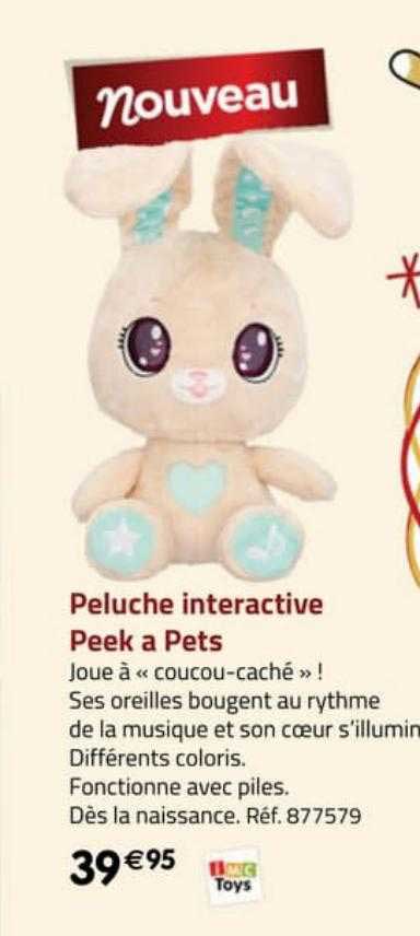 peluche interactive peek à pets imc toys
