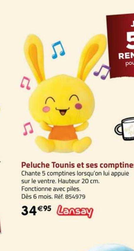 peluche tounis et ses comptine lansay