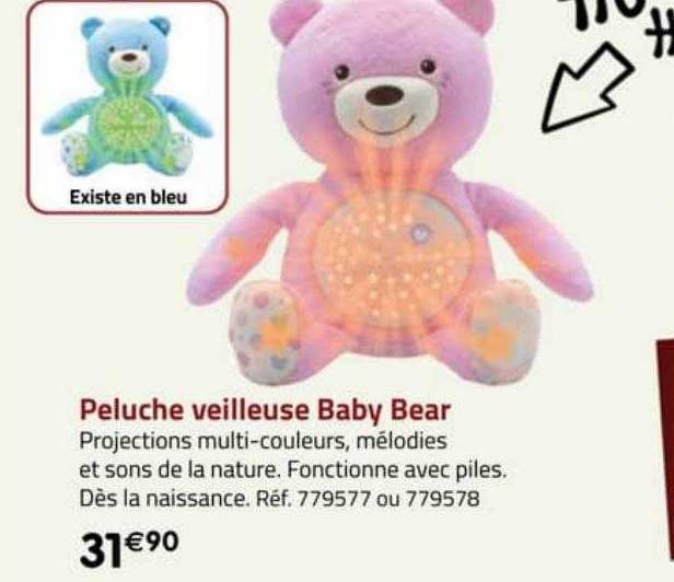 peluche veilleuse baby bear