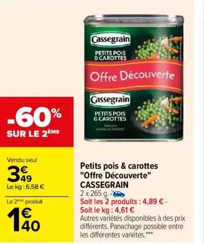 Petits Pois & Carottes "offre Découverte" Cassegrain