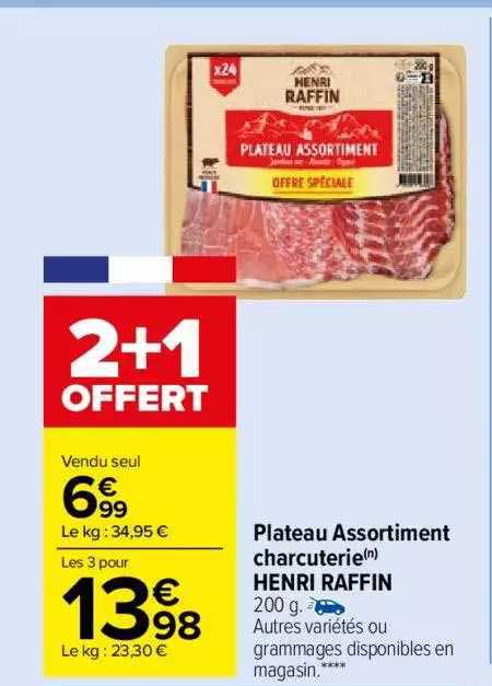 plateau assortiment charcuterie henri raffin