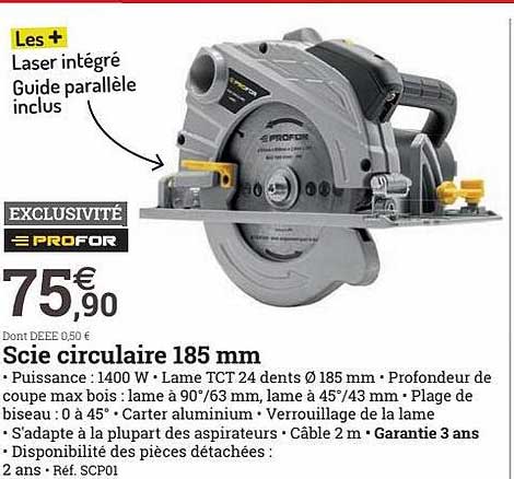 scie circulaire 185 mm profor