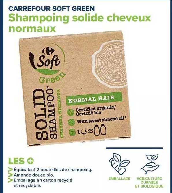Shampoing Solide Cheveux Normaux Carrefour Soft Green