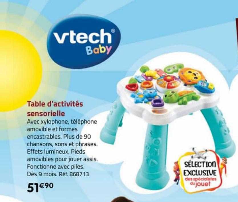 table d'activités sensorielle vtech baby