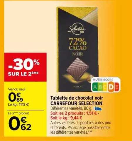 Tablette De Chocolat Noir Carrefour Sélection