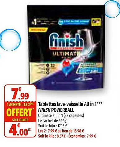tablettes lave-vaisselle all in 1 finish powerball