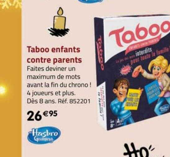 taboo enfants contre parents hasbro gaming