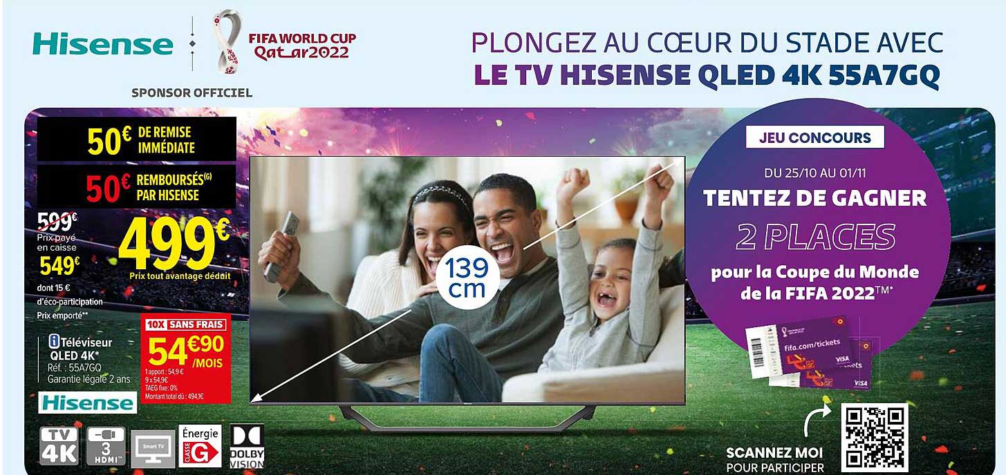 Téléviseur Qled 4k 139 Cm Hisense