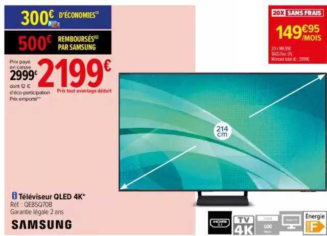 Téléviseur Qled 4k 214 Cm Samsung