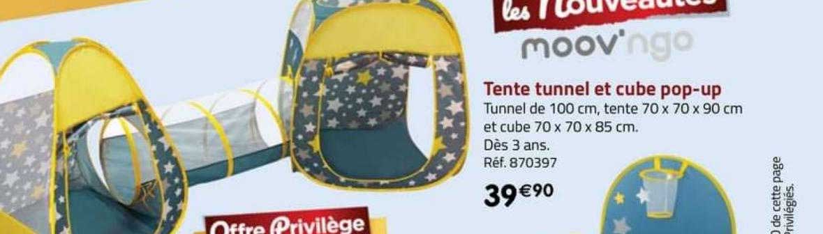 tente tunnel et cube pop-up