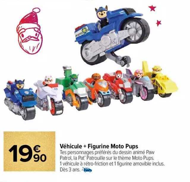 Véhicule + Figurine Moto Pups