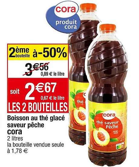 Boisson Au Thé Glacé Saveur Pêche Cora